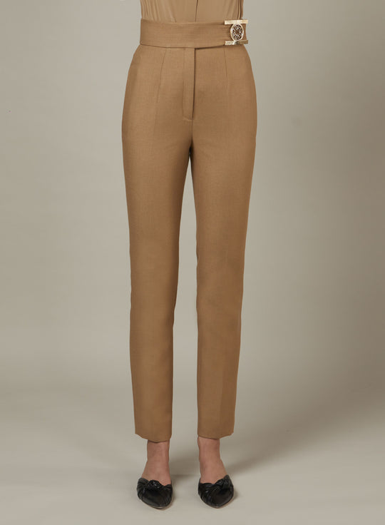 PEGGED WOOL PANTS