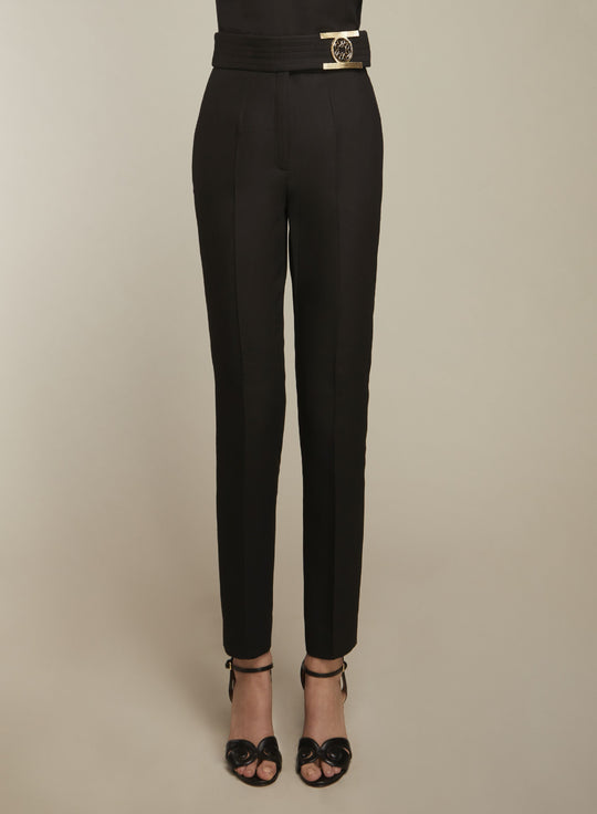 BLACK WOOL PANTS