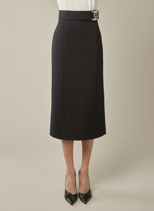 CREPE MIDI SKIRT