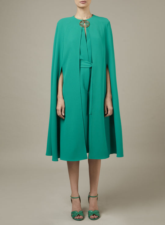 CAPE EFFECT CREPE SHORT JUMPSUIT