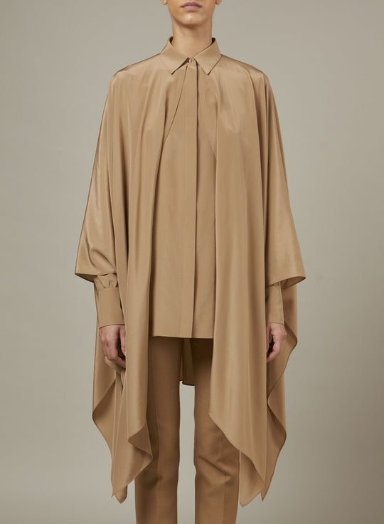 SILK SHIRT WITH CAPE EFFECT