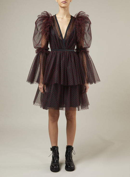 TULLE FLOCK SHORT DRESS