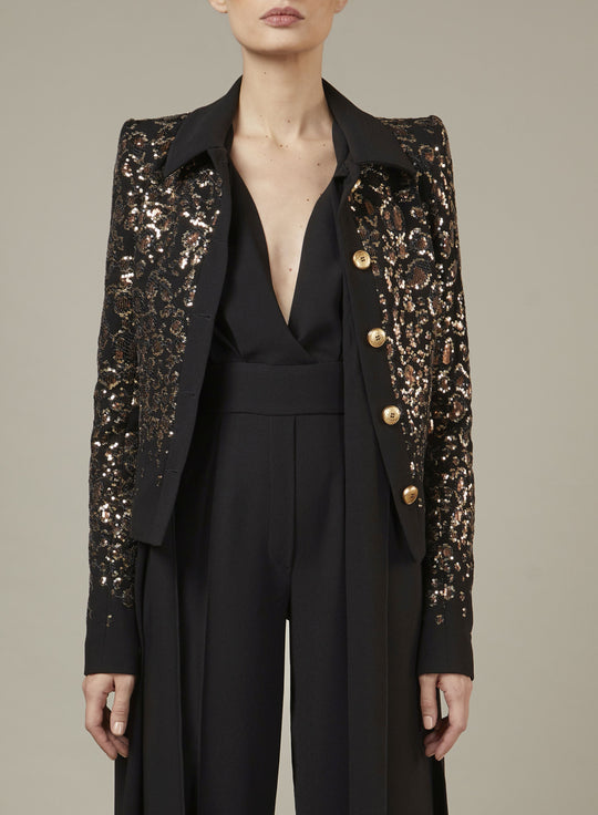 EMBROIDERED CREPE JACKET