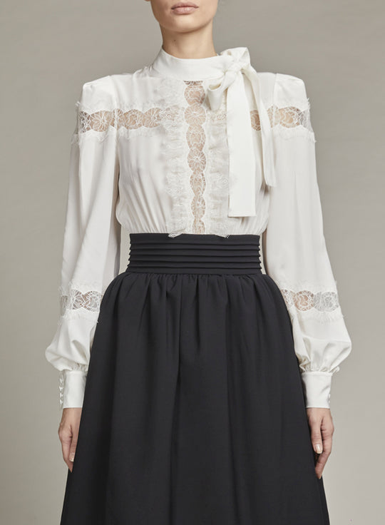 SILK AND LACE BLOUSE