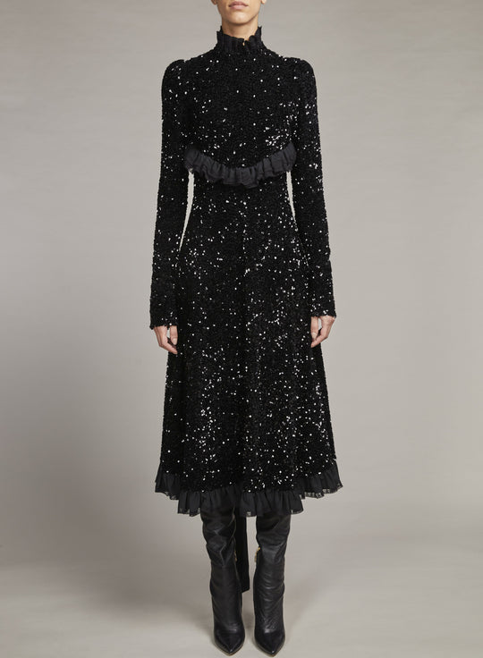 PAILLETTE MIDI DRESS