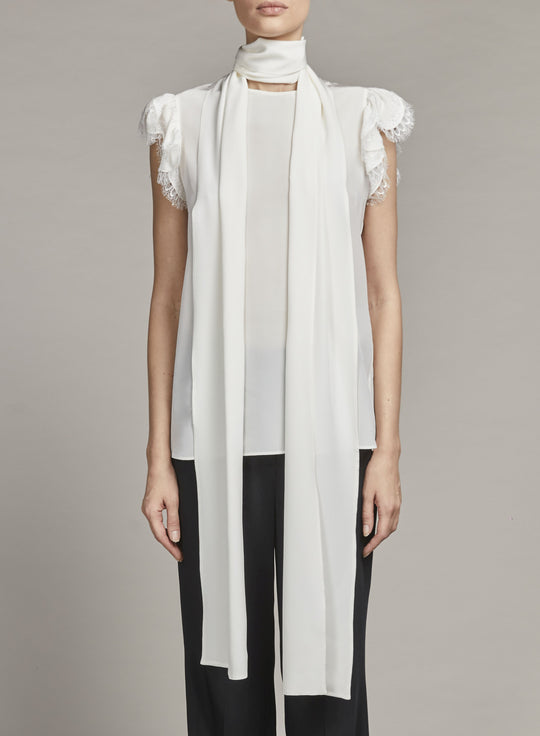 SILK TOP WITH LACE DETAILS