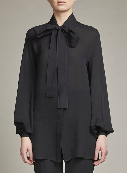 BOW SILK SHIRT