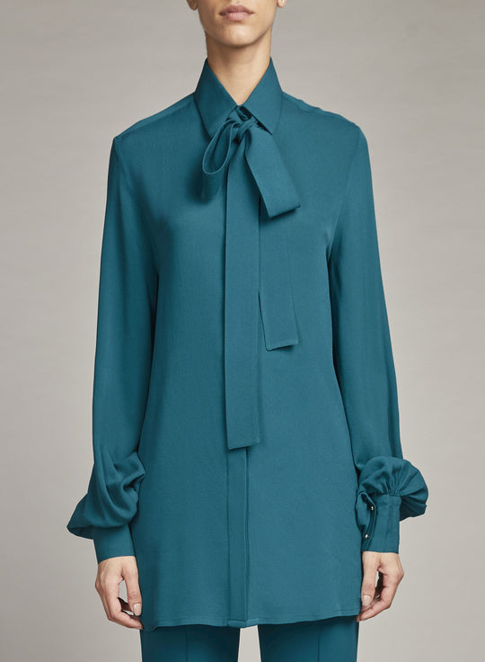 BOW SILK SHIRT