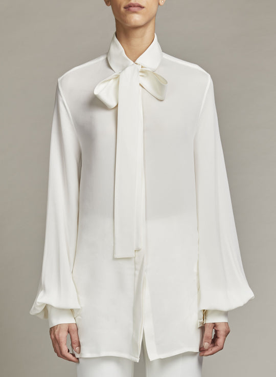 BOW SILK SHIRT