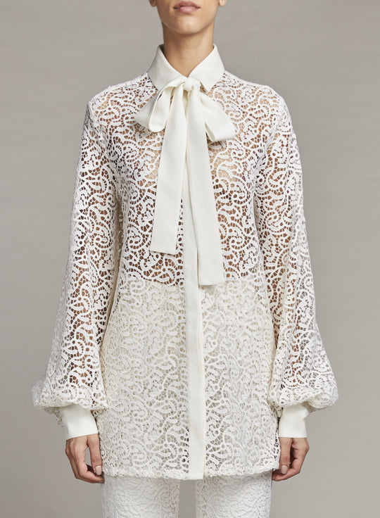 MACRAMÉ SHIRT WITH LARGE SLEEVES