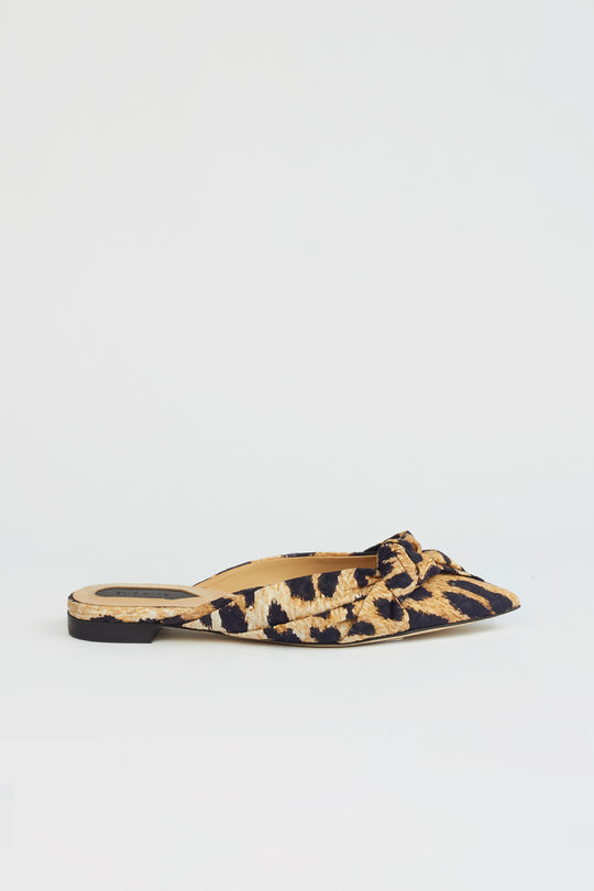 ANIMALIER FLAT MULE WITH BOW